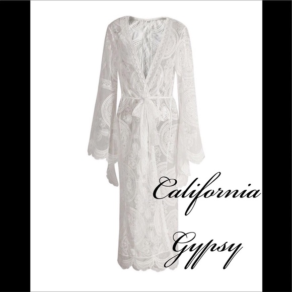 Boho Lace Kimono Duster Coverup - Picture 13 of 16